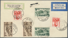 20720 Saarland (1947/56): 1949, 8 F + 10 F. "JUGENDHERBERGSWERK" In Zwischenstegpaaren Beider Typen Mit Zu - Unused Stamps