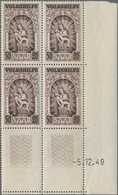 20721 Saarland (1947/56): 1949, Volkshilfe Als Kompletter 4-er Block Satz Vom Unterrand, 268, 269 Und 271m - Unused Stamps