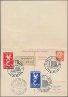 20734 Saarland (1947/56) - Ganzsachen: 1957, 12/12 F., 15/15 F. Und 18/18 F. Heuss Als Philatelistische Au - Other & Unclassified