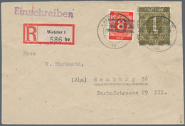 20767 Bizone: 1948: Wetzlar 2.9. Echt Gelaufener Recobrief Mit Ziffer-Serie Mit Posthorn-Aufdruck 8 Pfg Ba - Autres & Non Classés