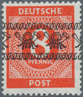 20768 Bizone: 1948, 8 Pf Ziffer Orangerot Mit Bandaufdruck, Dünnes Papier, Tadellos Postfrisch, "echt Und - Sonstige & Ohne Zuordnung