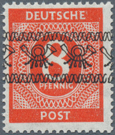 20768 Bizone: 1948, 8 Pf Ziffer Orangerot Mit Bandaufdruck, Dünnes Papier, Tadellos Postfrisch, "echt Und - Autres & Non Classés