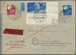20805 Bundesrepublik Deutschland: 1949, 30 Pf Stephan, Re. Unteres Eckrandstück Mit Druckdatum 27.9.1949, - Autres & Non Classés