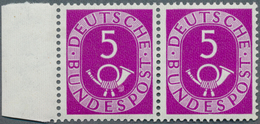 20819 Bundesrepublik Deutschland: 1951, 5 Pf Posthorn Im Paar Vom Linken Seitenrand, Dabei Rechte Marke Mi - Other & Unclassified