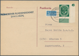 20822 Bundesrepublik Deutschland: 1951, 10 Pf Posthorn, Re. Unteres Eckrandstück Mit Druckerzeichen "4", P - Other & Unclassified