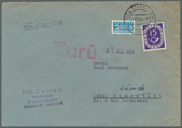 20825 Bundesrepublik Deutschland: 1951, Posthorn 15 Pfg. Als Einzelfrankatur Auf Ansichtskarte Sowie Auf D - Andere & Zonder Classificatie