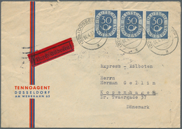 20827 Bundesrepublik Deutschland: 1951, 30 Pf Posthorn, Waagerechter Dreierstreifen Als Portogerechte MeF - Other & Unclassified