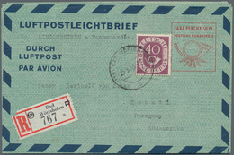 20828 Bundesrepublik Deutschland: 1951, 40 Pfg. Posthorn Als Portogerechte Zufrankatur Auf 50 Pfg. Luftpos - Autres & Non Classés