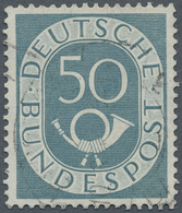 20830 Bundesrepublik Deutschland: 1951, 50 Pf. Posthorn Mit PLATTENFEHLER "senkrechter Strich An Rechter U - Sonstige & Ohne Zuordnung