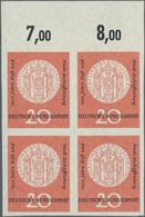 20855 Bundesrepublik Deutschland: 1947, 20 Pfg. Aschaffenburg, Ungezähnter Oberrand-4er-Block, Postfrisch, - Andere & Zonder Classificatie