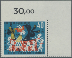 20868 Bundesrepublik Deutschland: 1963, 40 Pfg. "Märchen" OBEN FEHLENDE ZÄHNUNG Als Komplette Bogenecke Ob - Other & Unclassified