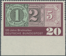 20883 Bundesrepublik Deutschland: 1965, 20 Pfg. "125 Jahre Briefmarken" Luxus-Unterrandstück, Unten Ungezä - Other & Unclassified