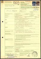 20884 Bundesrepublik Deutschland: 1966, 10 Pf U. 100 Pf Brandenburger Tor, MiF Auf Postamtlichem Antragsfo - Other & Unclassified