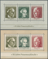 20886 Bundesrepublik Deutschland: 1969, Zwei Blöcke "50 Jahre Frauenwahlrecht In Deutschland", Ungebraucht - Other & Unclassified