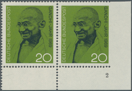 20888 Bundesrepublik Deutschland: 1969, 20 Pfg. "100. Geburtstag Von Mahatma Gandhi" Unteres Waagerechtes - Other & Unclassified