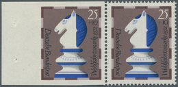 20892 Bundesrepublik Deutschland: 1972, Wohlfahrt 25 Pfg. Schachfiguren DREISEITIG UNGEZÄHNT, Nur Rechts G - Other & Unclassified