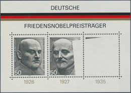 20894 Bundesrepublik Deutschland: 1975, 50 Pfg. "Friedensnobelträger-Block" Postfrisches Luxusstück, Aufgr - Other & Unclassified