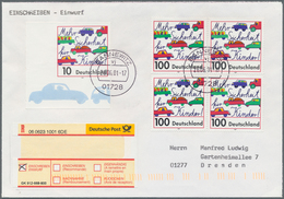 20915 Bundesrepublik Deutschland: 2001, 10 Pfg. Linke Untere Luxus-Bogenecke Ungezähnt Und 4x 100 Pfg. Im - Other & Unclassified