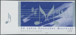 20920 Bundesrepublik Deutschland: 2003, 144 C. Musikrat, Ungezähntes Randstück, Postfrisch, Fingerspuren. - Other & Unclassified