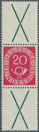 20938 Bundesrepublik - Zusammendrucke: 1951, 20 Pfg. Posthorn Zusammendruck X+20+x, Postfrisch, Ia Zentrie - Zusammendrucke