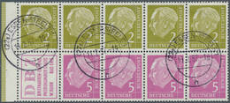 20940 Bundesrepublik - Zusammendrucke: 1957, Heuss HBl Komplett Mit Rand, Tadellos Gestempelt. - Zusammendrucke