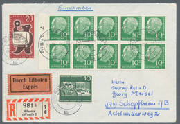 20941 Bundesrepublik - Zusammendrucke: 1961, 10 Pfg. Heuss Heftchenblatt 10 G (10 X 10 Pfg. Nr. 183 YWb) M - Zusammendrucke