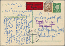 20949 Bundesrepublik - Ganzsachen: 1961, 10 Pf Grün Heuss Medaillon, Ganzsachenkarte Mit Fluoreszenz-Beidr - Sonstige & Ohne Zuordnung