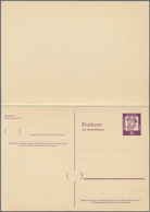 20950 Bundesrepublik - Ganzsachen: 1961. Doppelkarte 8+8 Pf Violett Gutenberg, Ungebraucht. (Mi. 900,-) - Other & Unclassified