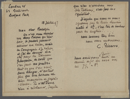 20957 Autographen: PISSARRO, CAMILLE (1830/1903, Painter). Autograph Letter Signed, From London, To His So - Andere & Zonder Classificatie