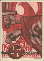 21049 Ansichtskarten: Propaganda: 1935, "NSDAP Gau Groß-Berlin", Farbige Propagandakarte, Gelaufen Mit Tex - Partis Politiques & élections