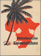 21066 Ansichtskarten: Propaganda: 1940, Dt. Reich. Farbkarte "Mitteldeutsche Kolonialschau". Karte Blanko - Partis Politiques & élections