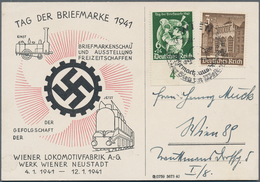 21070 Ansichtskarten: Propaganda: 1941, Dt. Reich. Farbkarte "Tag Der Briefmarke 1941 ... Der Gefolgschaft - Politieke Partijen & Verkiezingen