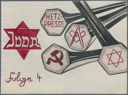 21078 Ansichtskarten: Propaganda: Antisemitismus - "JUDA - (Hetzpresse)", "Folge 4", Zutiefst Antijüdische - Partis Politiques & élections