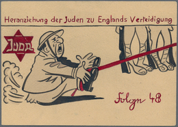 21119 Ansichtskarten: Propaganda: Antisemitismus - "JUDA - Englands Kriegsverweigerer", "Folge 48", Zutief - Political Parties & Elections
