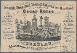 21163 Ansichtskarten: Vorläufer: 1866, BRESLAU, Aviskarte (Format 159x110mm) Der Eisenguß, -Eisen, -Stahl, - Non Classés