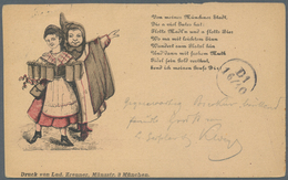 21187 Ansichtskarten: Vorläufer: 1882, MÜNCHEN, Münchner Kindl Und Kellnerin Mit Bierkrügen "Von Meiner Mü - Unclassified