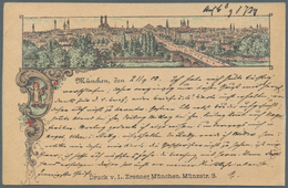21190 Ansichtskarten: Vorläufer: 1883, MÜNCHEN, Panorama, Gestempelt München, In Sauberer Erhaltung. Verla - Non Classés