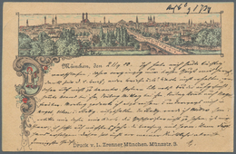 21190 Ansichtskarten: Vorläufer: 1883, MÜNCHEN, Panorama, Gestempelt München, In Sauberer Erhaltung. Verla - Unclassified