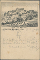 21194 Ansichtskarten: Vorläufer: 1884, Gruss Vom Regenstein, Hotel Und Pension, Vorläuferkarte Mit Bahnpos - Zonder Classificatie