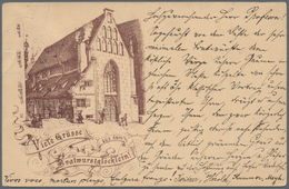 21198 Ansichtskarten: Vorläufer: 1885 Ca., Nürnberg "Viele Grüsse Aus Dem Bratwurstglöcklein!" Vorläuferka - Unclassified