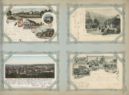 21760 Ansichtskarten: 1898-1917, Sehr Dekoratives Altes AK-Album Mit 572 Zum Teil Hochwertigen, Zumeist To - 500 Postkaarten Min.