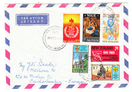 New Zealand MIXED FRANKING Niue AIRMAIL COVER 1961 - Airmail