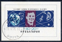 BULGARIA 1971 Cosmonauts' Day Block  Used.  Michel Block 32 - Hojas Bloque