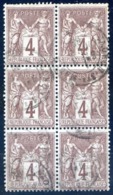 France - Type Sage N°88 - Bloc De Six (6) - (F579) - 1876-1898 Sage (Tipo II)