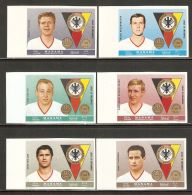 Manama 1969 Mi# 141-146 B ** MNH - Imperf. - Famous Athletes: German Football / Soccer - Unused Stamps