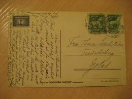 To YSTAD 1921 Pair 2 Stamp On Lars Hanson Karln Molander Cine Cinema Film Theater Theatre Post Card SWEDEN - Storia Postale