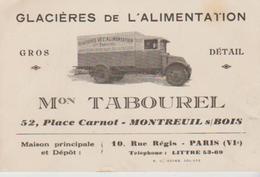 93 ( Montreui Sous Bois " .glacieres De L Alimentation "  ) Carton  Format 12x 8 - Camion