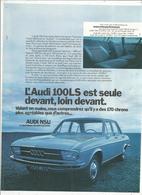 Publicité , Issue Magazine , 1970  , Automobiles , AUDI 100LS, Frais Fr : 1.45 E - Publicités