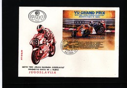 Jugoslawien / Yugoslavia 1989 Motorbikes Grand Prix Yugoslavia  Michel Block 34 FDC - Motorbikes