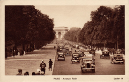 Cpa,PARIS,la Capitale,avenue FOCH En 1935,déja 1 Ville Et Une Avenue Remplie De Touristes,rare - Arrondissement: 16